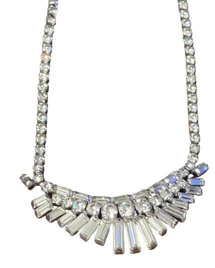 Stunning vintage C1950s Sherman Clear crystal necklace wedding party