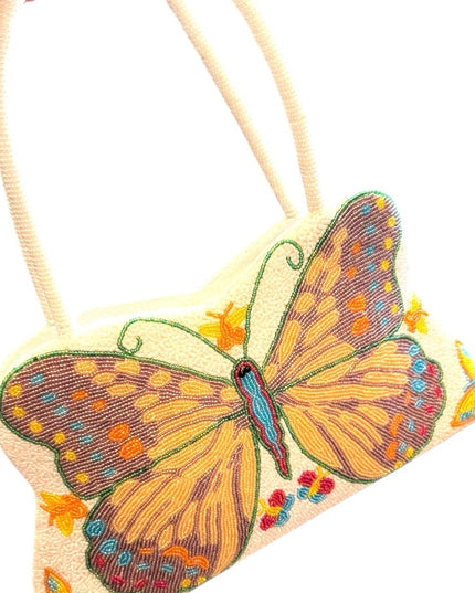 Vintage Microbead Butterfly Handbag purse