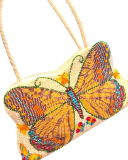 Vintage Microbead Butterfly Handbag purse