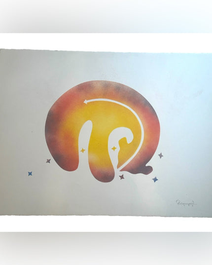 Simon Brascoupe Signed & Dated 1996 Bear Stencil Artwork