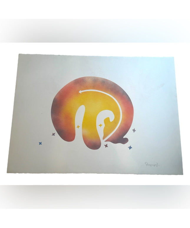 Simon Brascoupe Signed & Dated 1996 Bear Stencil Artwork