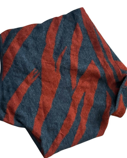 Stylish Vintage 1980s Issey Miyake Red Black Patterned Modernist Sweater turtle