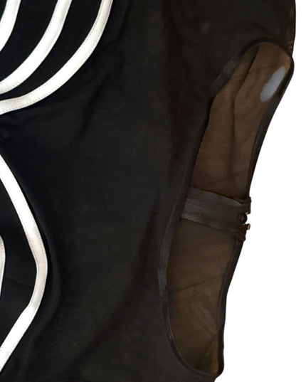 Vintage Joseph Ribkoff Chic Black and White Striped Top Back
Zip Dress evening