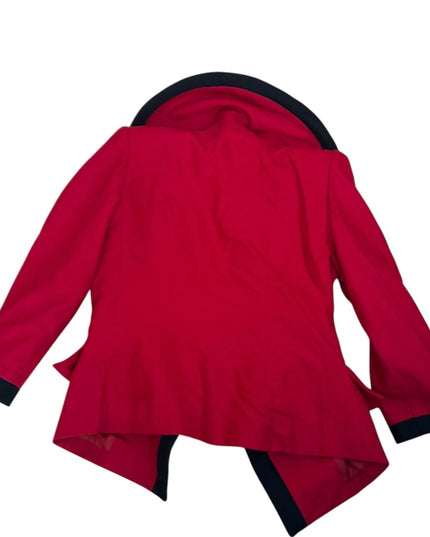 Vintage Nina Ricci Chic Red Blazer with Black Trim Enamel buttons 1980s
