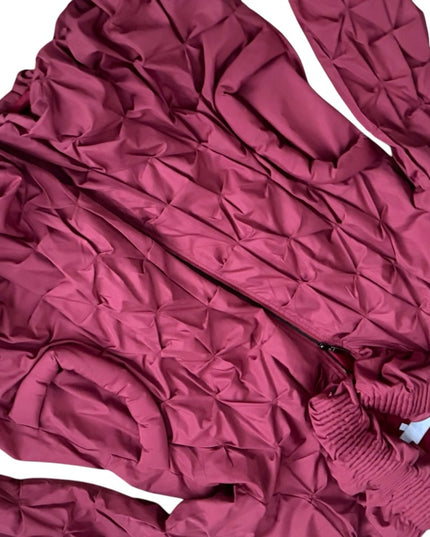 Lanvin Chic Quilted Jacket in Deep Red