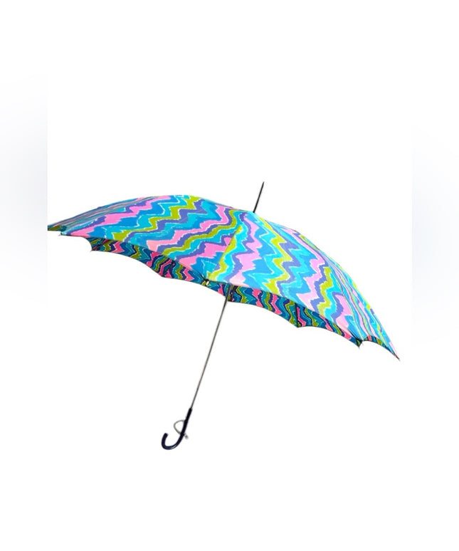 Colorful Vintage 1960s Chevron Pattern Umbrella
