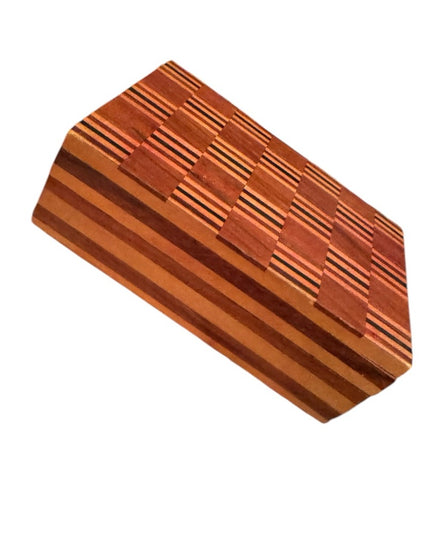 Vintage small trinket Handcrafted Wooden Box with Striped inlay Design