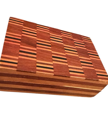 Vintage small trinket Handcrafted Wooden Box with Striped inlay Design