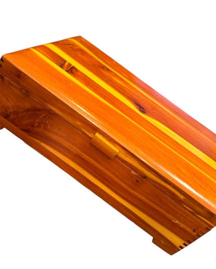 Vintage 1970s Handcrafted Wooden Cedar Jewelry trinket Box