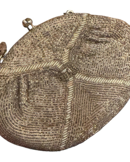 Beaded Vintage 1960's De Pinna Evening Bag Purse Silver Seed Cocktail Wedding