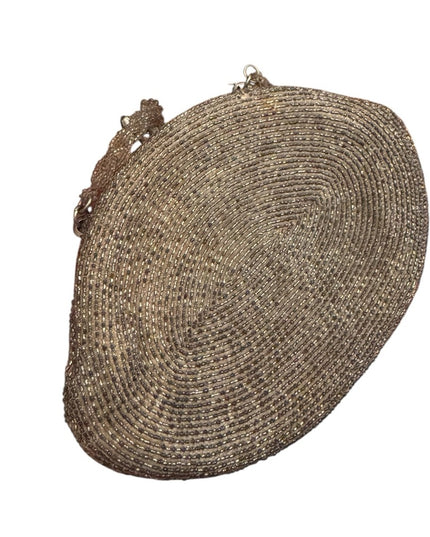 Beaded Vintage 1960's De Pinna Evening Bag Purse Silver Seed Cocktail Wedding