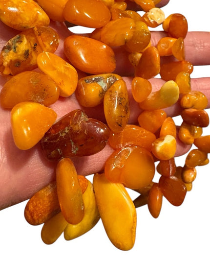 Vintage 32” Russian Baltic Honey Amber Beaded Necklace