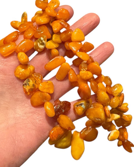 Vintage 32” Russian Baltic Honey Amber Beaded Necklace