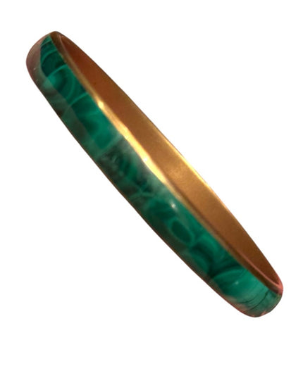 Green and Gold Bangle Bracelet Lovely Chic Malachite composite Bangle Bracelet