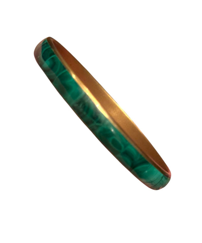 Green and Gold Bangle Bracelet Lovely Chic Malachite composite Bangle Bracelet