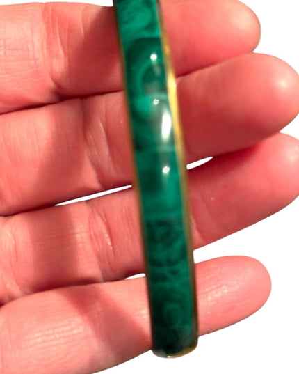 Green and Gold Bangle Bracelet Lovely Chic Malachite composite Bangle Bracelet