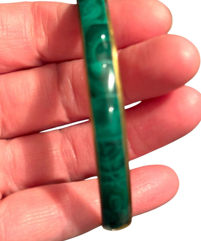 Green and Gold Bangle Bracelet Lovely Chic Malachite composite Bangle Bracelet