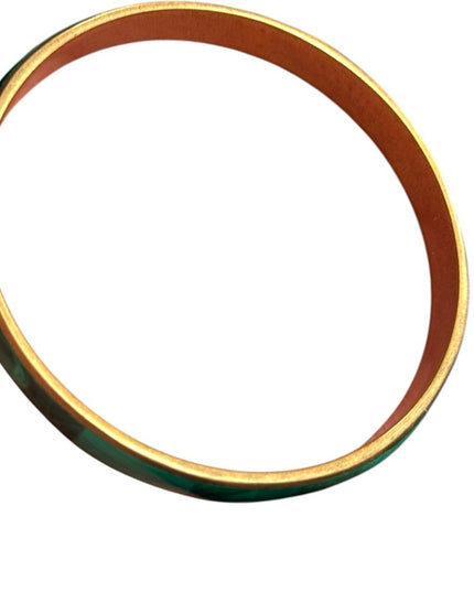 Green and Gold Bangle Bracelet Lovely Chic Malachite composite Bangle Bracelet