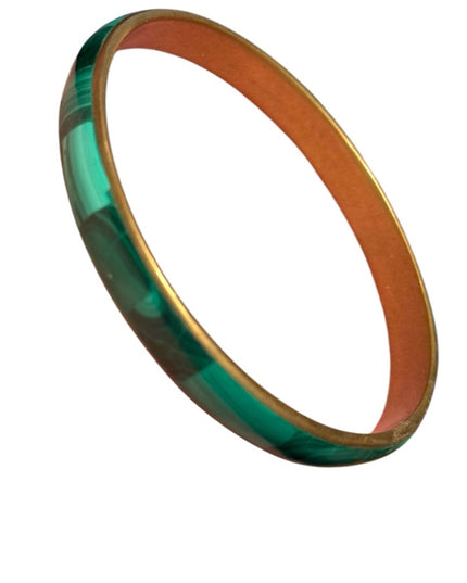 Green and Gold Bangle Bracelet Lovely Chic Malachite composite Bangle Bracelet