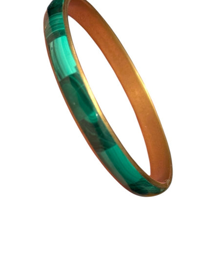 Green and Gold Bangle Bracelet Lovely Chic Malachite composite Bangle Bracelet