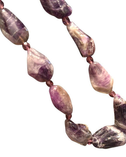 Lovely chunky polished Purple Amethyst Gemstone Necklace
