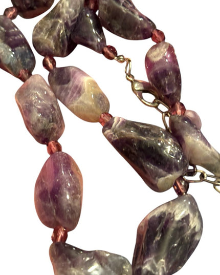 Lovely chunky polished Purple Amethyst Gemstone Necklace