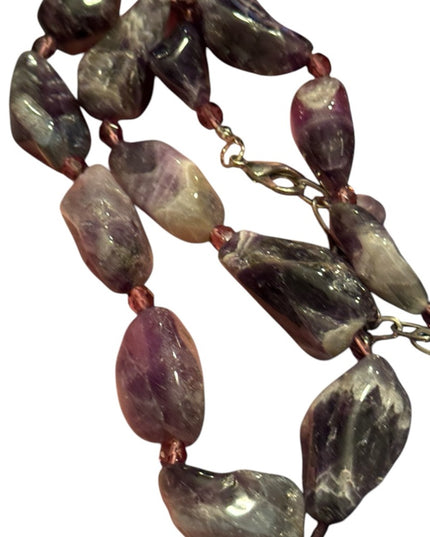 Lovely chunky polished Purple Amethyst Gemstone Necklace