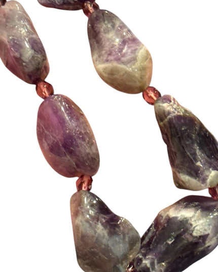 Lovely chunky polished Purple Amethyst Gemstone Necklace