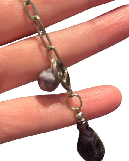 Lovely chunky polished Purple Amethyst Gemstone Necklace