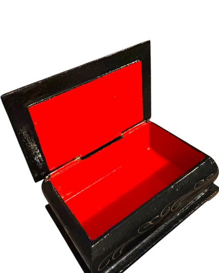 Vintage Bride Jewelry Box Small Russian Lacquer Hand-Painted Jewelry Box