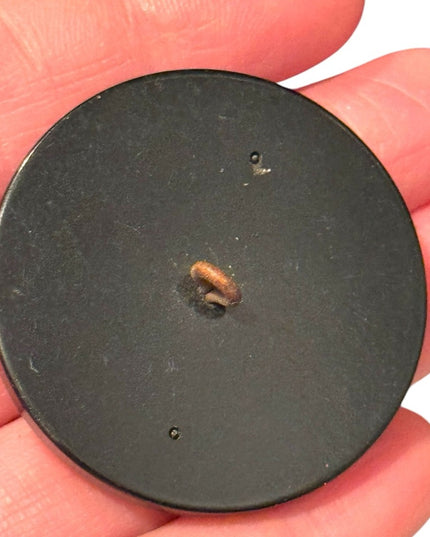 Antique Victorian Bakelite Mourning Decorative Button with Gold Accents