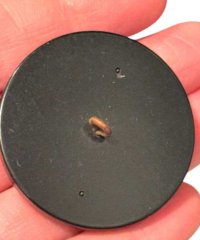 Antique Victorian Bakelite Mourning Decorative Button with Gold Accents