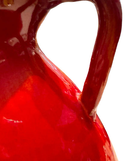 - X-LARGE VINTAGE BLUE MOUNTAIN POTTERY RED FLAMBE GLAZE VASE STUNNING CANADA