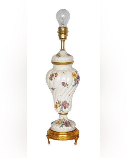 Classic English Garden Porcelain Vase Table Lamp by Louis Nichole