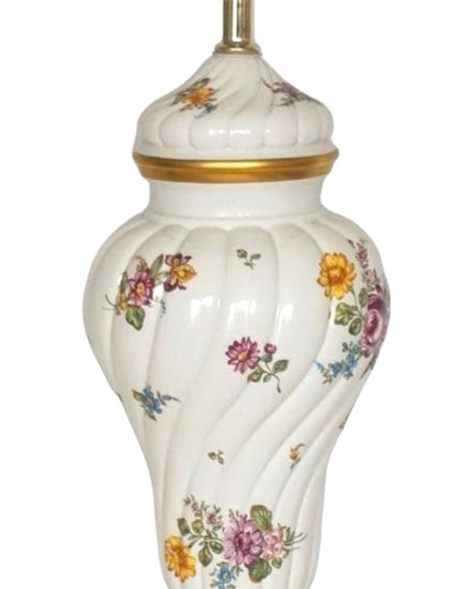 Classic English Garden Porcelain Vase Table Lamp by Louis Nichole