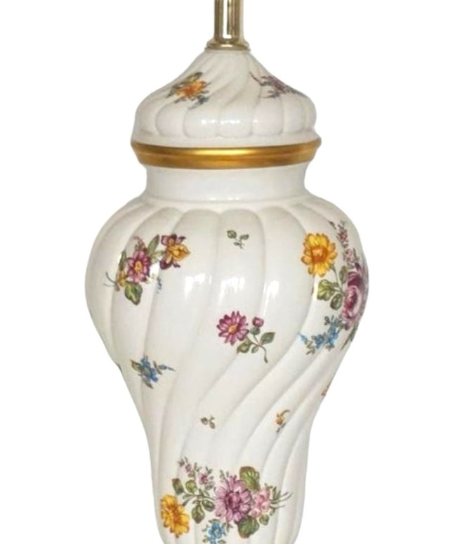 Classic English Garden Porcelain Vase Table Lamp by Louis Nichole