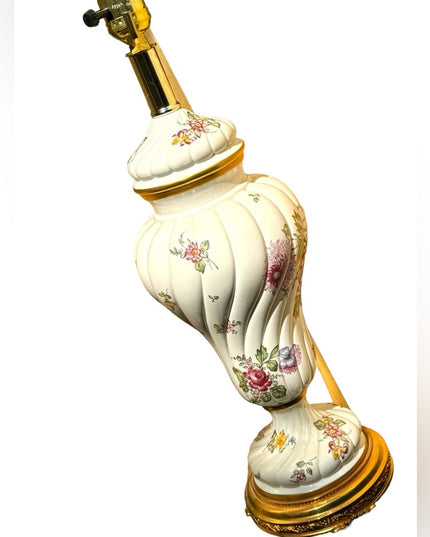 Classic English Garden Porcelain Vase Table Lamp by Louis Nichole