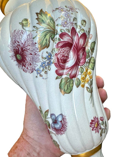 Classic English Garden Porcelain Vase Table Lamp by Louis Nichole