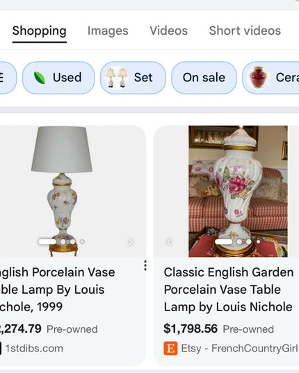 Classic English Garden Porcelain Vase Table Lamp by Louis Nichole