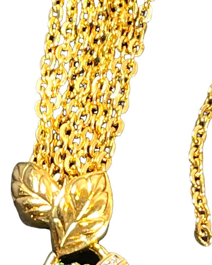 1990s RARE NINA RICCI PARIS Hawaiian Flower Gold
plated Rhinestone enamel