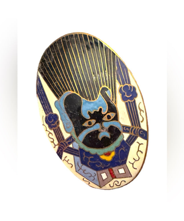Vintage colorful Chinese Enamel Dragon Head Trinket Pill Keepsake Jewelry Box
