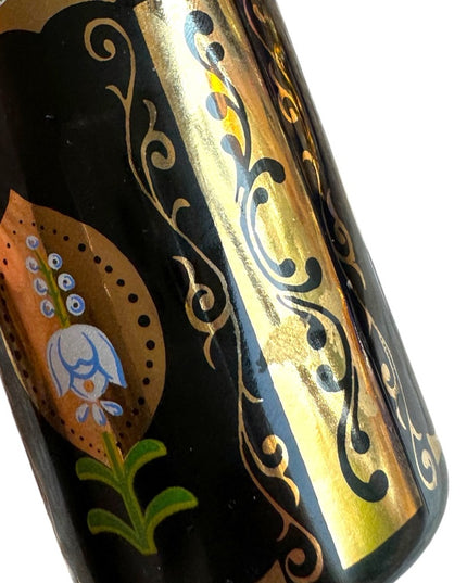 - Antique Black hand painted 22k gold plate finish French Perfume bottle