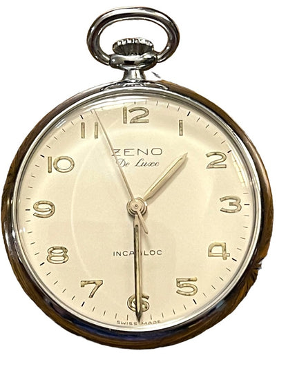 Vintage Zeno De Luxe pocket watch necklaces watch wind up silver finish …