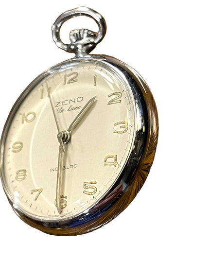 Vintage Zeno De Luxe pocket watch necklaces watch wind up silver finish …