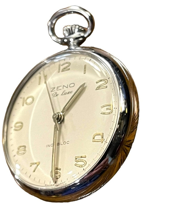 Vintage Zeno De Luxe pocket watch necklaces watch wind up silver finish …