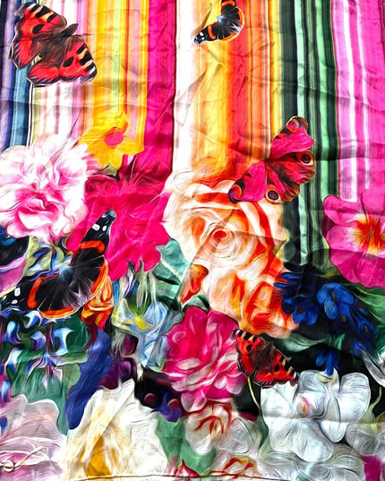 Ted Baker Large silk Floral butterfly NWT scarf Flowers