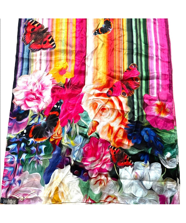 Ted Baker Large silk Floral butterfly NWT scarf Flowers