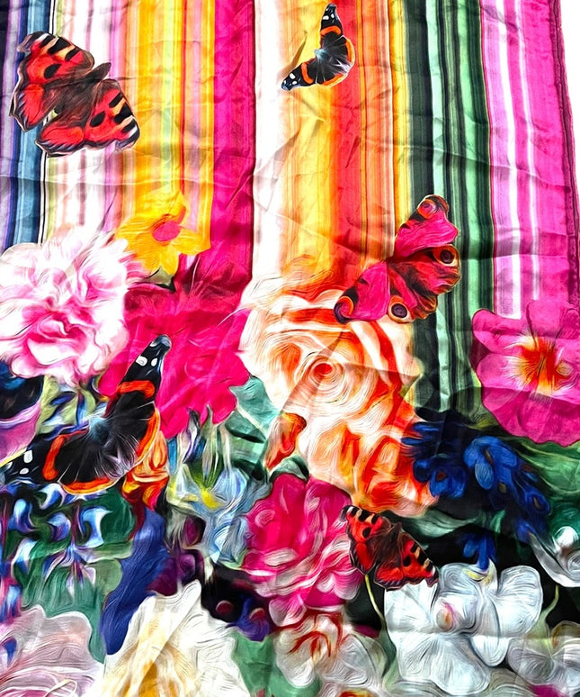 Ted Baker Large silk Floral butterfly NWT scarf Flowers