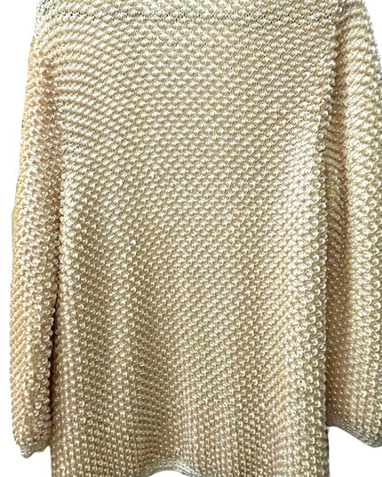Vintage Magnolia Cream sequin faux pearl bead sweater Wedding shower par…