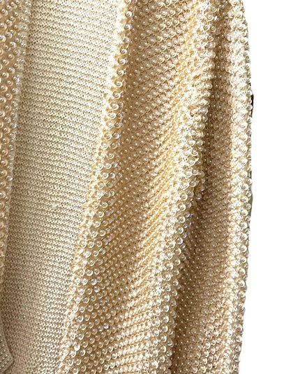 Vintage Magnolia Cream sequin faux pearl bead sweater Wedding shower par…